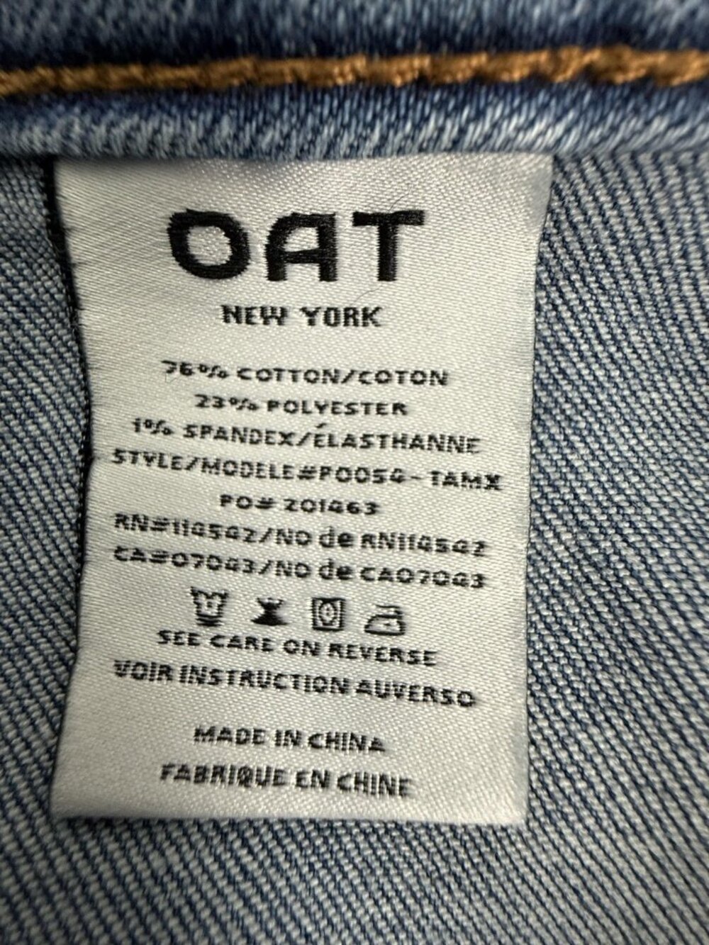 OAT New York Wide Leg High Rise Jeans Womens 10 Blue Boho Raw Hem Stretch Denim - Picture 8 of 9